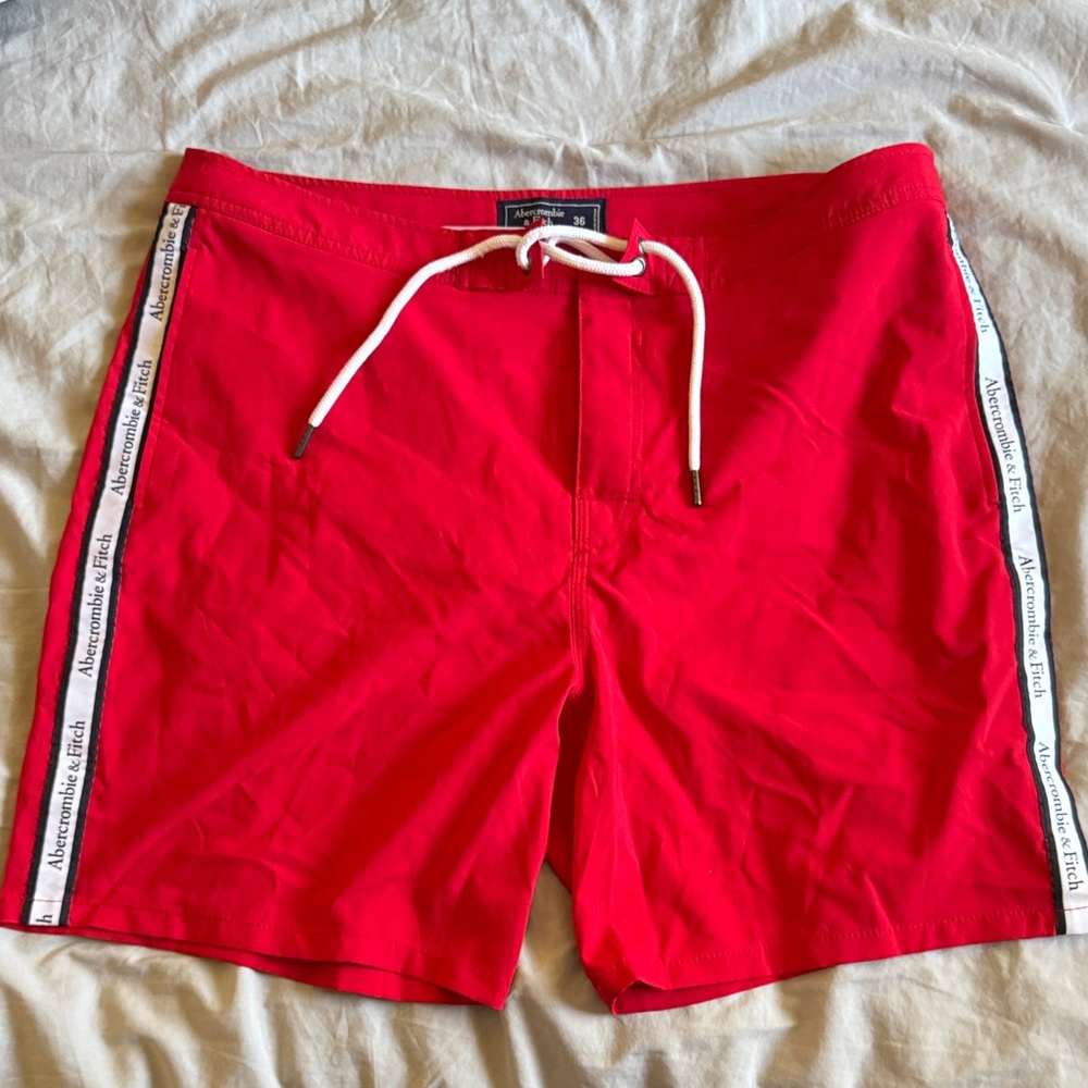 Abercrombie & Fitch Men's Bright Red Board Shorts
